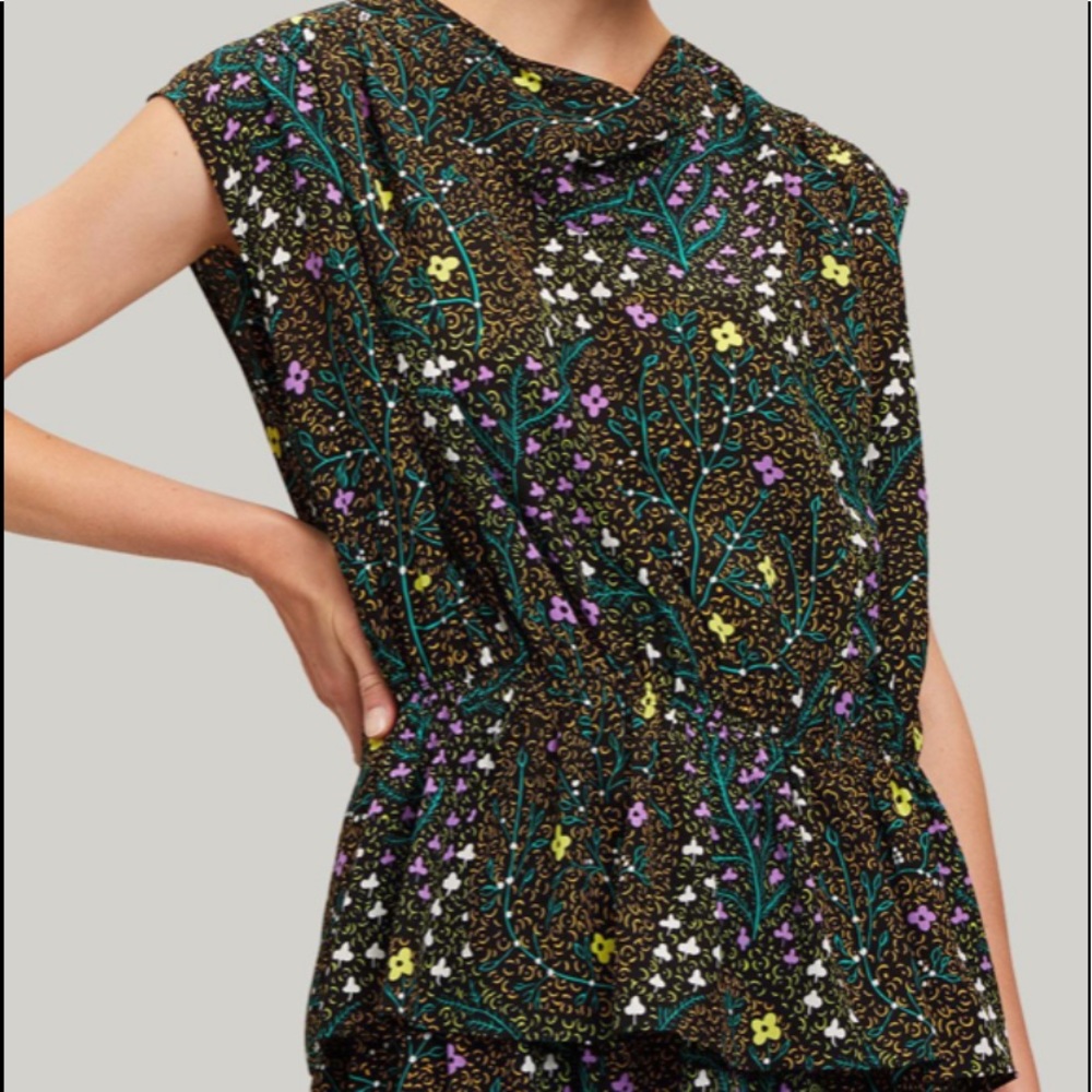 JOSEPH Black Lionel-trellis Floral Top - Picture 2 of 8